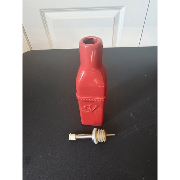 Belaverra oil and vinegar ceramic cruets bottles with metal stand - Picture 2 of 6